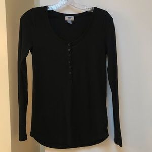 Old Navy Black Long Sleeve Thermal Top